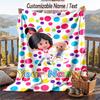 Cleo & Cuquín Flannel Blanket, Personalized Custom Name Text, Soft Warm Plush Throw Blanket For Gift