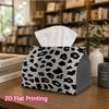 1pc, 2D Flat Printing, Tissue Box with Leopard Background Pattern Printed Tissue Box, Durable Decoration Storage for Kitchen, Living Room, Bedroom, An