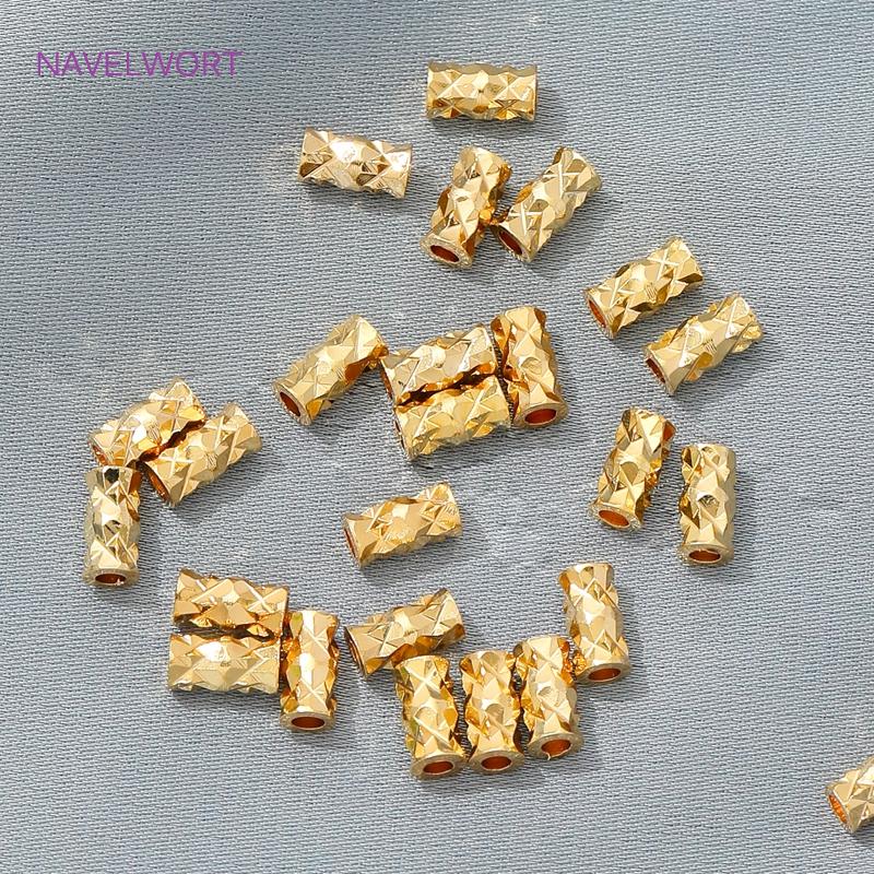 18K Gold Plated Spacer Beads For Bracelets Accessories,Separators For Beads,Brass Loose Beads,DIY Jewelry Making Supplies