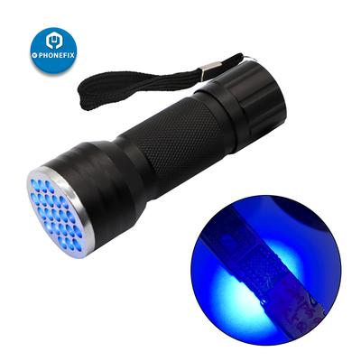 21LEDs Torch Ultraviolet UV Glue Curing Blacklight Flashlight UV Ink Dryer Money Fluorescer Detector UV Oil Curing Purple