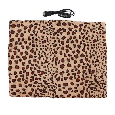 Vyhrievacia podložka Umývateľná Skladacia 3-stupňová nastaviteľná USB nabíjanie Vyhrievaná podložka pre domáce zvieratá pre mačku psa Leopardí vzor