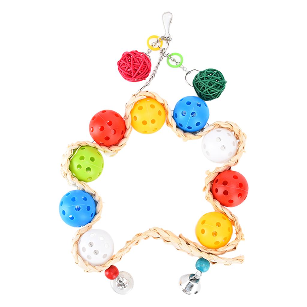 Vogelschaukel aus Maisblatt-Kunststoffball, Schaukel für Vogelkäfige, Kauspielzeug für Haustiere, Papageien