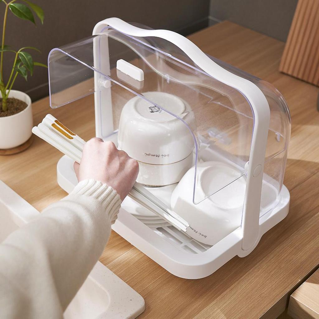 Transparent Dustproof Storage Box with Lid for Bread and Milk Bottles
