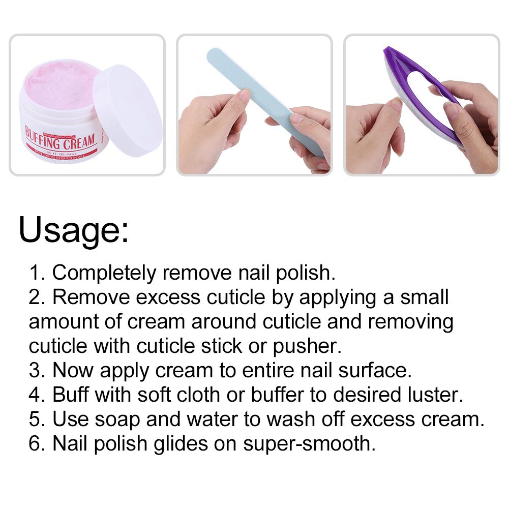 3Pcs Set Nail Art Buffing Cream   Nail Brush Buffer Varnish Polish + Polishing Strip Nail Art S