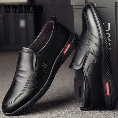 Męskie skórzane buty Letnie na co dzień Oddychające buty Okrągłe palce Brytyjskie mokasyny biznesowe Miękka podeszwa Buty do pracy biurowej