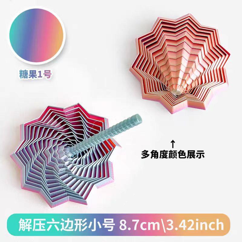 8.5Cm 3D Printed Stress Relief Star Optical Illusion Foldable Puzzle Toy Polygonal Radish Tower Spiral Desktop Toy