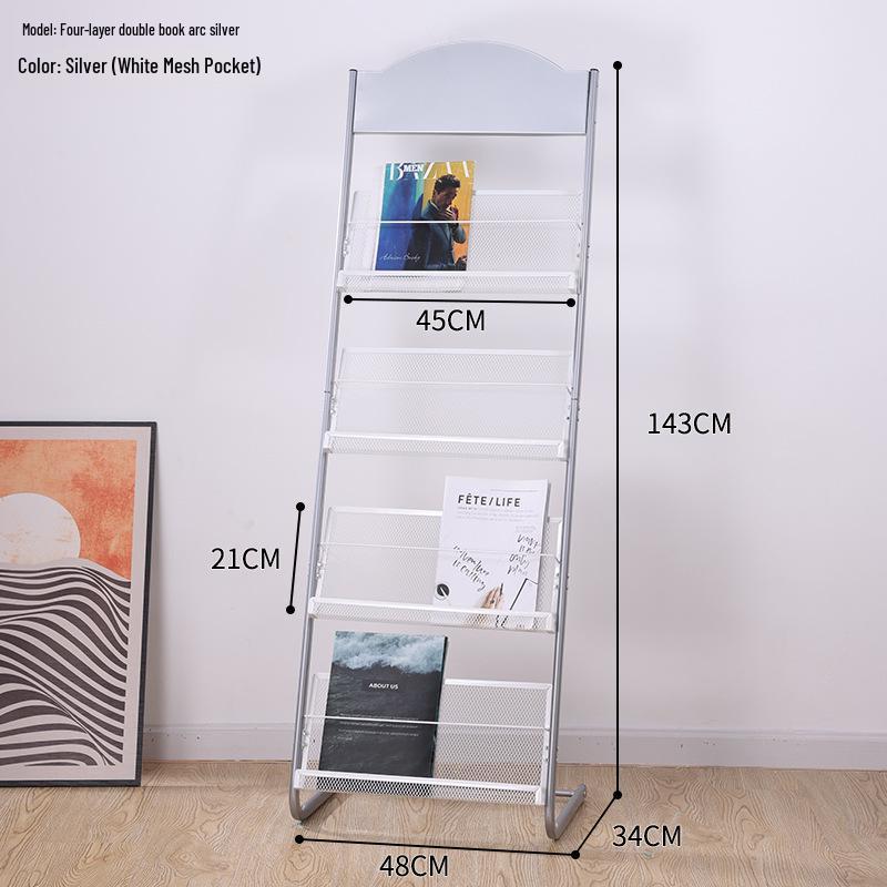 Floor Standing Magazine & Book Display Rack for Periodicals and Promotional Materials