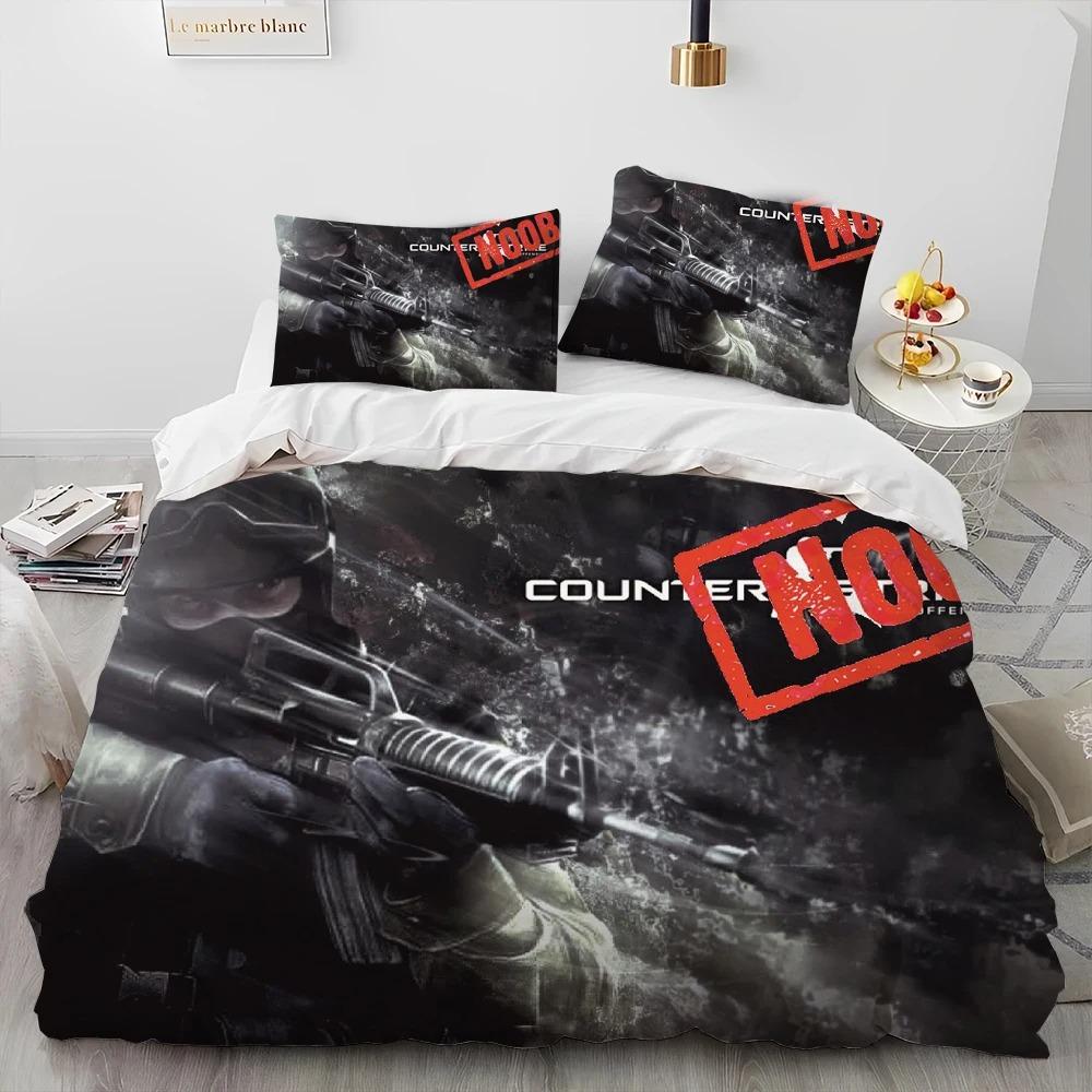 Cs GoGame GamerCounter Strike Comforter Bedding SetDuvet Cover Bed Set Quilt Cover PillowcaseKing Queen Size Bedding Set Boy