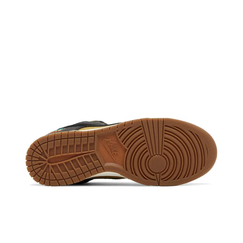 Nike Womens Dunk Low 'Día De Muertos' (women's sizes) Black / Khaki / Metallic Gold / Medium Ash / Sail / Clear Jade Skate Shoes FQ8148 010