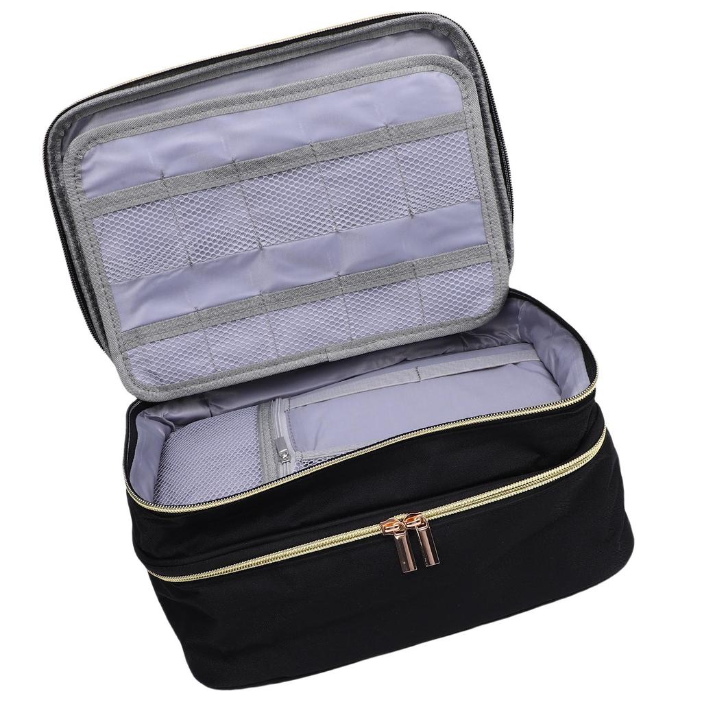 Sewing Supplies Storage Bag 2 Layers Oxford Cloth Sewing Accessories Organizer Bag with 4 Detachable Dividers for