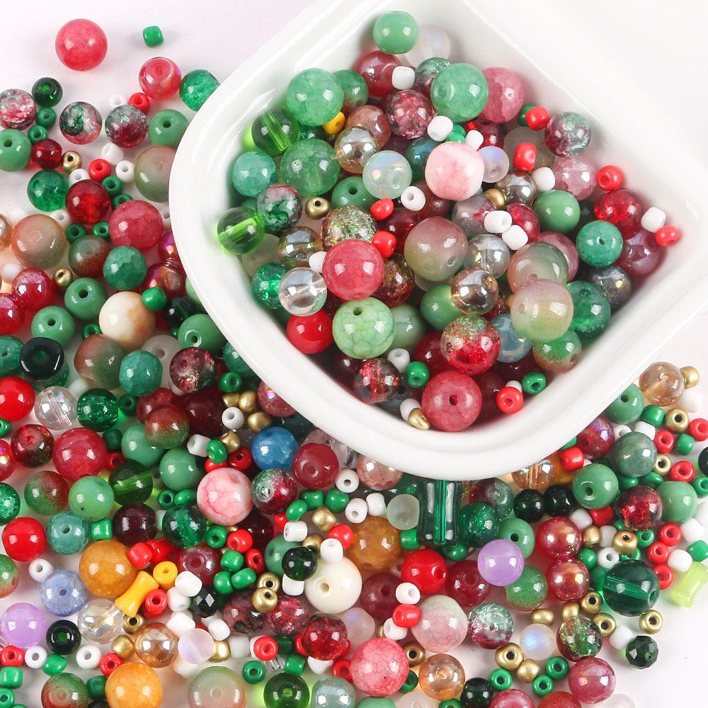 20G Perline di Vetro Miste Perline Rotonde Filo di Perline Materiale per Braccialetti Collane Ciondoli Borsa Accessori Boemo