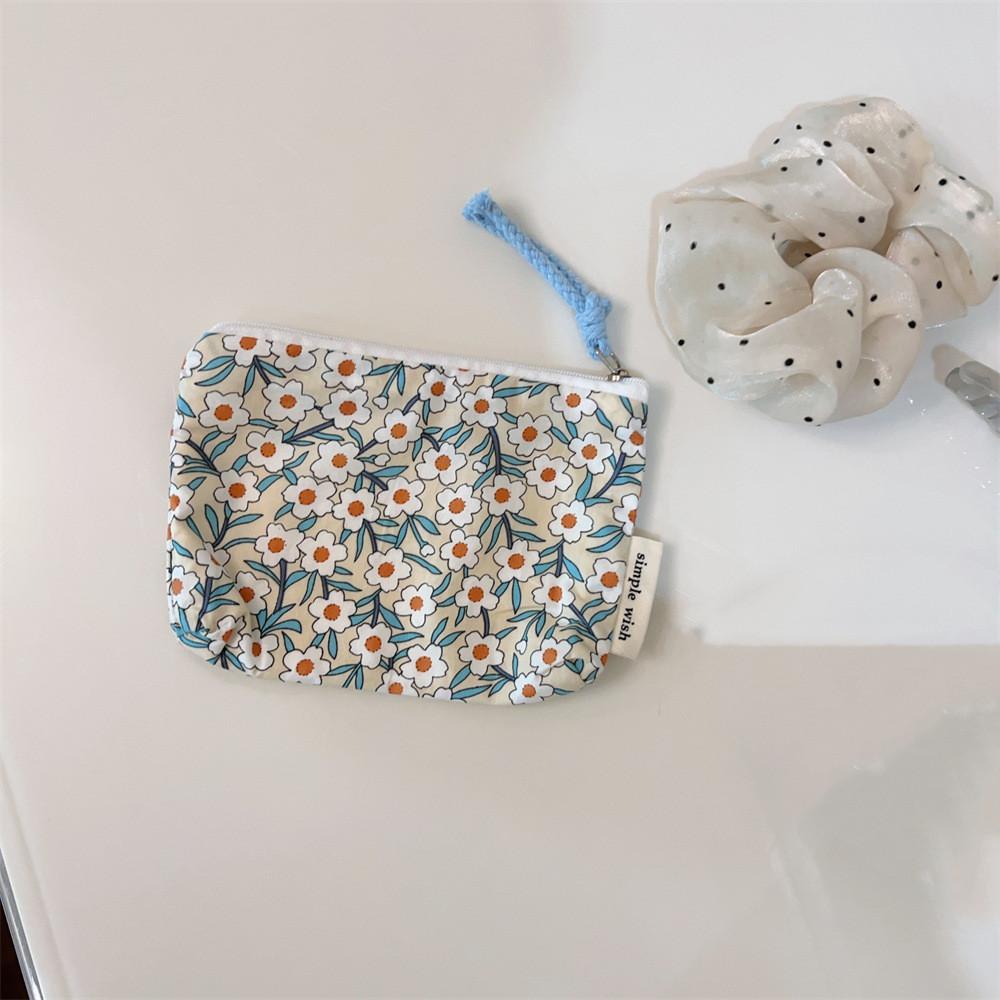 Mini Cotton Floral Organizer Bags for Women Bag Small Fabric Cosmetic Make Up Bag Little Purse Coin Pouch Children Cosmetic Case