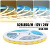 528Leds/M DC 12V 24V COB Strip White 3000K 4000K 6000K IP20 High Brighter Home Decor Flexible Ribbon Rope LED Light 0.5M 5M 10M