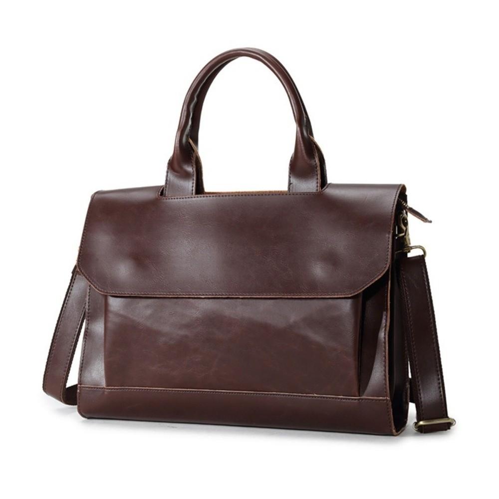 Retro PU Leather Men's Briefcase Business Handheld Shoulder Bag Large Capacity Computer Bag Men Messenger Bags