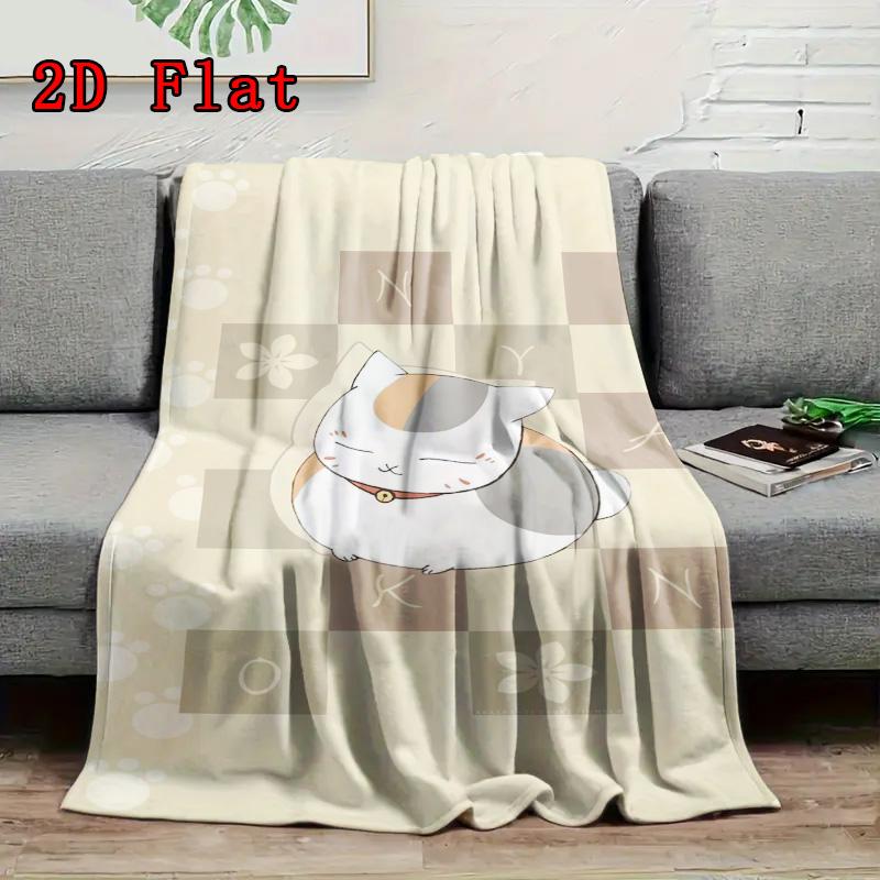 Cartoon Kitten 2D Flat Pattern Flannel Blanket High Quality All Seasons Warmth and Comfort Perfect for Christmas Gifts.PMT0914395