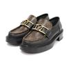 Louis Vuitton Academy Loafers 'Black With Brown Monogram And Gold Plate' Women's 1A7TXN
