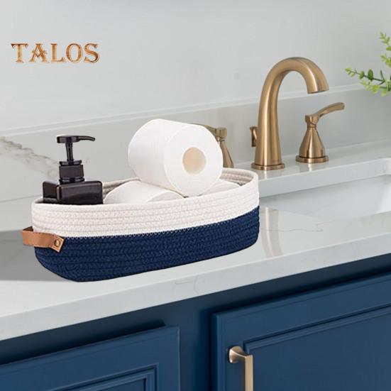 Woven Storage Basket with Handles Large Capacity Strong Load-bearing Multipurpose Toys Rectangular Decorative Basket