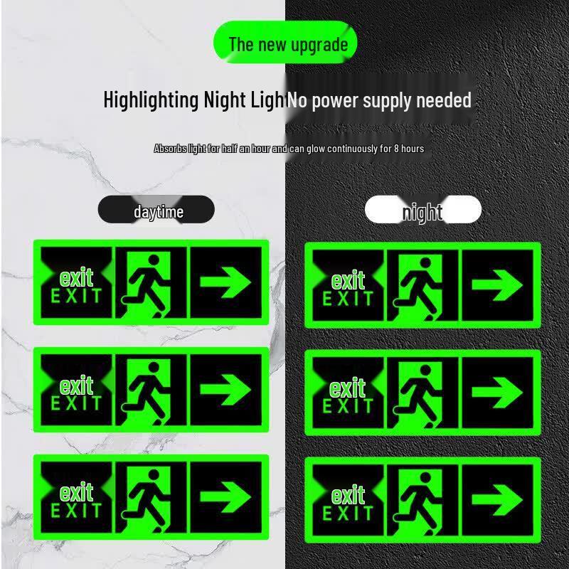 Glow-in-the-Dark Emergency Exit Sign