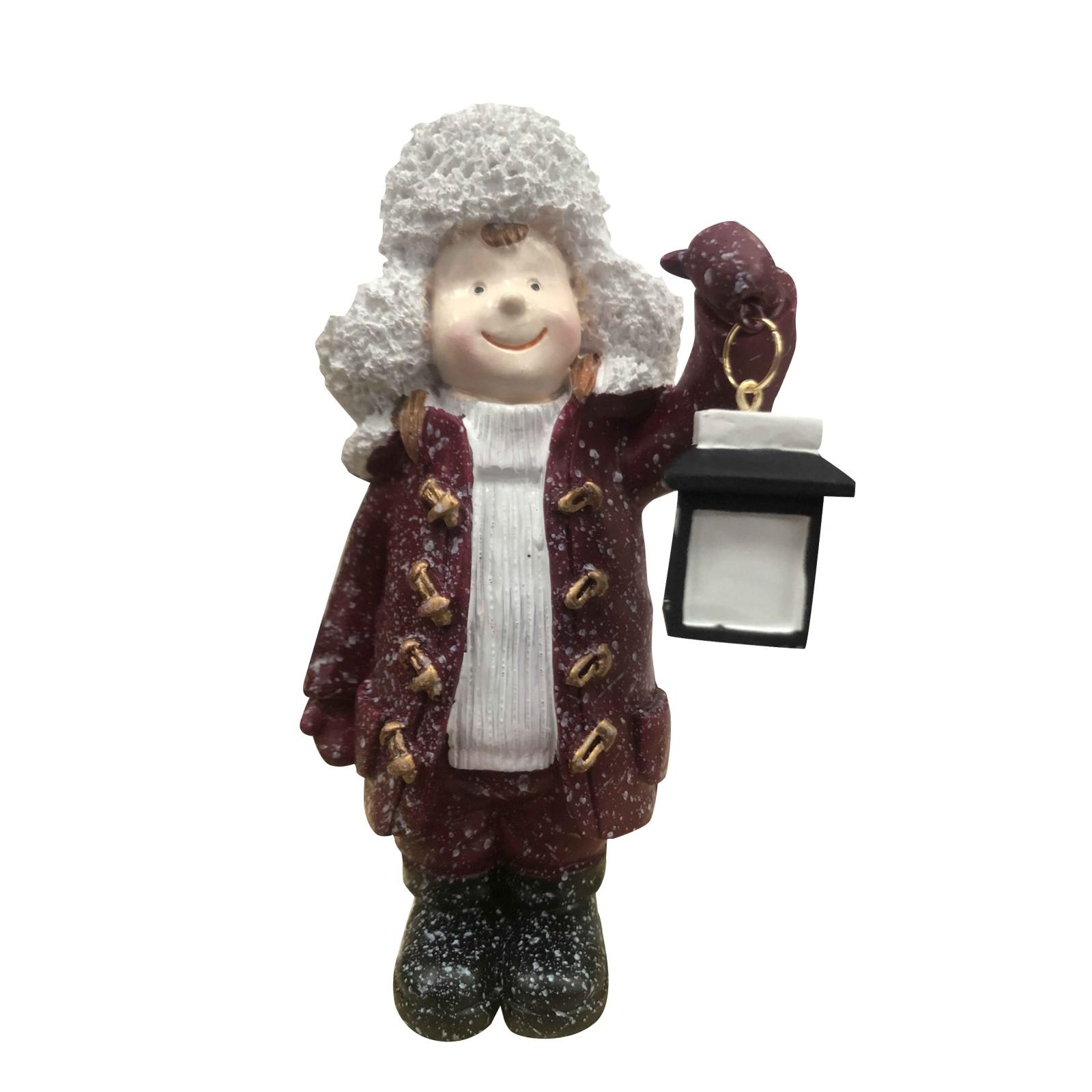 

Детская скульптура с фонарем, рождественское украшение, домашняя настольная статуя из смолы, произведение искусства