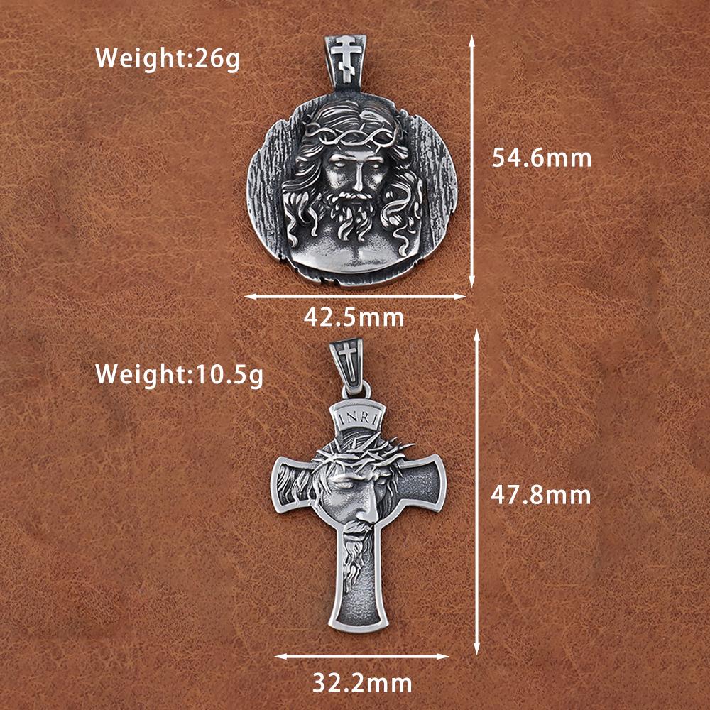 Stainless Steel Christian Jesus Cross Pendant Chain Trend Charm Crisscross Jesus Necklaces Men chains Jewelry Gift