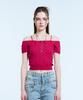 LARTIGENT L11 Cable Off Shoulder Knit(Purple)