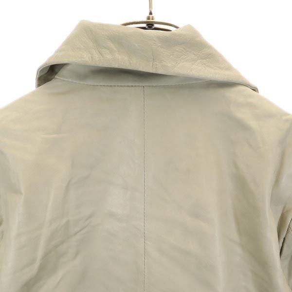 EKAM Sheepskin Leather Jacket L Light Gray Sheep Leather Women Used