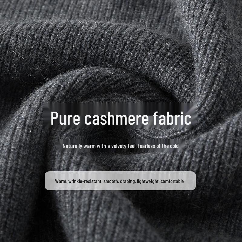 Hengyuanxiang Men's Pure Cashmere Mock Neck Sweater