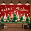 Christmas Event Banner Golden Ornaments Merry Christmas Banner Christmas Photo Banner Colorful Decor For Family Party Indoor