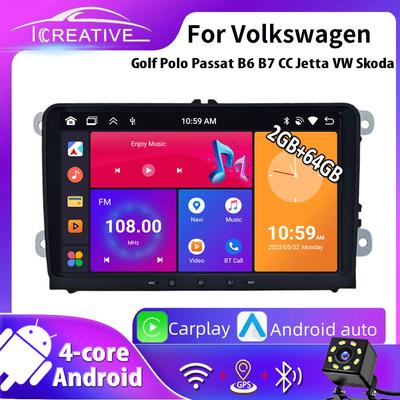2 + 64 GB 9 Zoll Android Carplay Auto-Multimedia-Player für VW/Volkswagen/Golf/Polo/Tiguan/Passat/B7/B6/Seat/Leon/Skoda/Octavia Radio GPS-Navigation