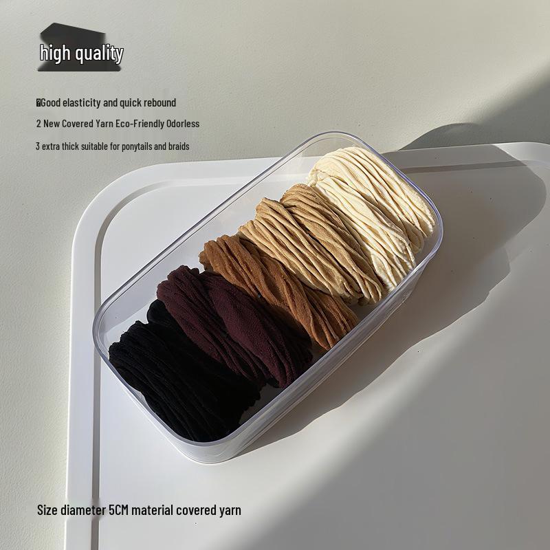 High Elasticity Durable Women's Ponytail Hair Tie In Thickened Seamless Rubber Band with Acrylic Box.