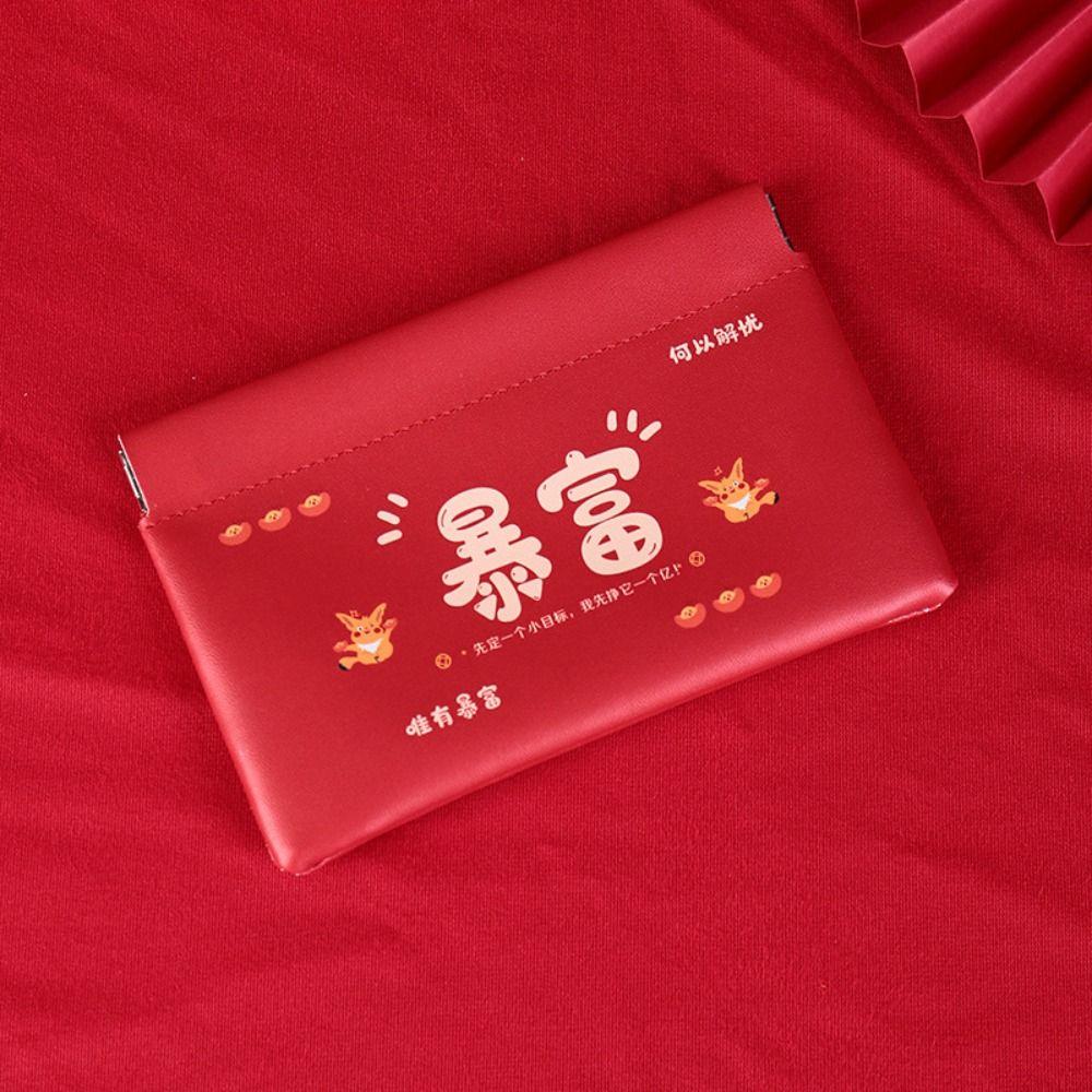 Printing Mini Cosmetic Bag New Year Red Glasses Bag Small Item Bag Lipstick Storage Bag  Girls
