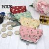 Small Coin Holder Cute Floral Purse, Vintage Kiss-lock Change Pouch, Mini Versatile Bag Accessory Wallet Trinkets Storage Pouch for Coins, Cash, Cards
