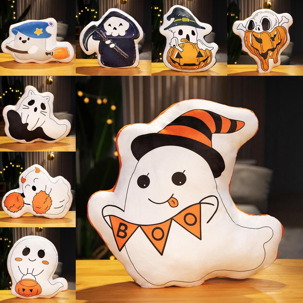 Halloween Spook Pluche Kussen Met Grappige Demon Print Voor Feestdecoraties En Cadeau-ideeën