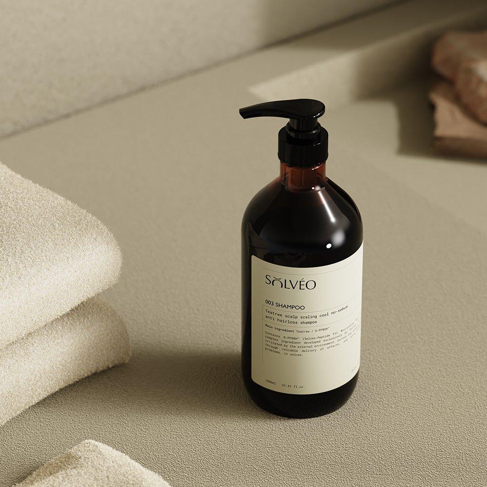 SOLVEO Tea Tree Scalp Scaling Cool Oily Scalp Strengthening Anti-Hair Loss Shampoo Large Capacity 1000ml