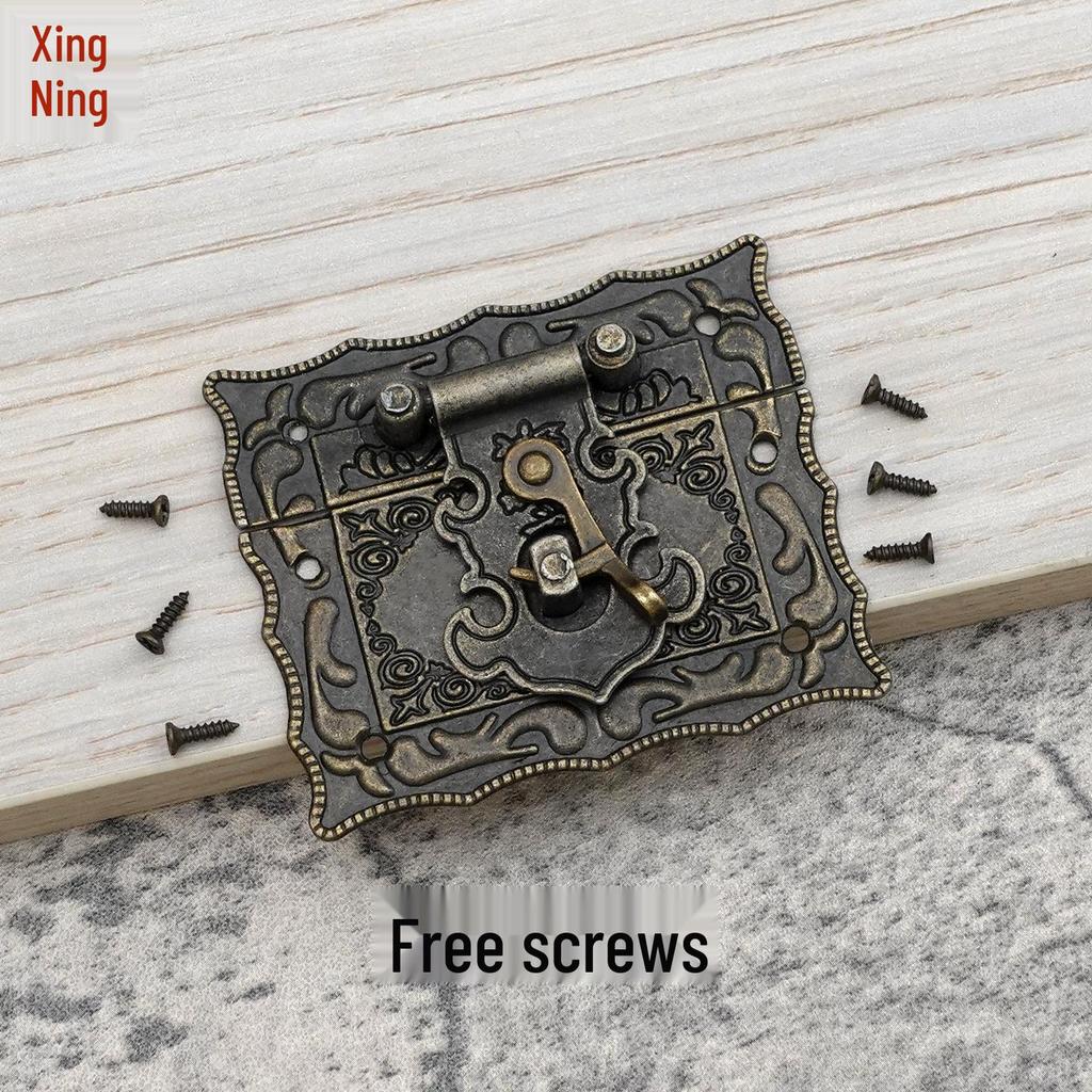 A077 Antique Alloy Four-Sided Panel Buckle for Retro Wine Gift Box