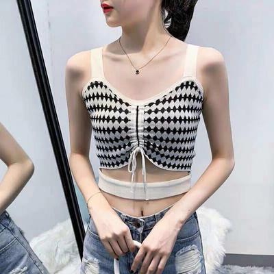 Summer New Slim Slim Sexy Sexy Girl Sleeveless Top Short Versatile Knitted Camisole Women's Wear