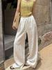 Women's 2026 Summer White Linen Loose Straight-Leg Pants - Lightweight, Breathable, and Casual Wide-Leg Design