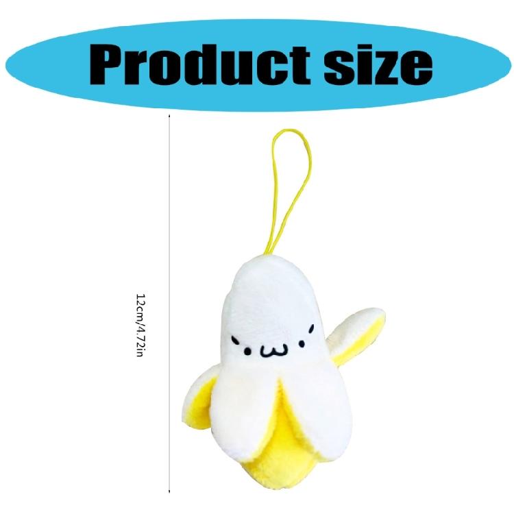 Playful Banana Keychain Toy Soft Plush Keyring Colorful Key Chain Accessories for Women and Men Car Interior Decoration