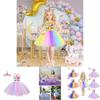 Unicorn Cosplay Girls Dress With Rainbow Pattern For Halloween Party