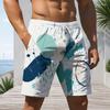 Men Plus Size Abstract Boho Plant Geometric Print Beach Shorts Quick Dry Lightweight Drawstring Casual Swim Trunks For Summer Beach Surfing Holiday