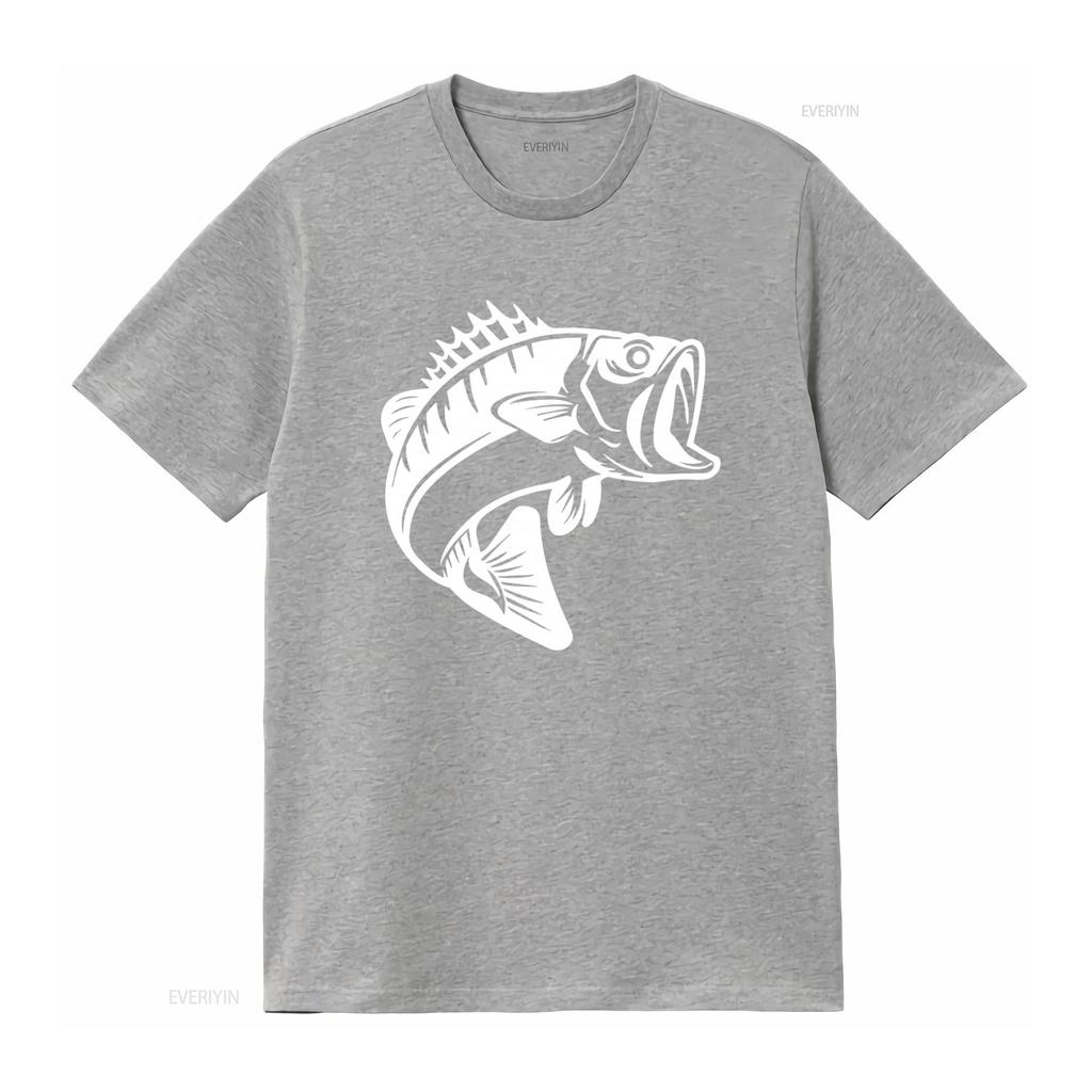 Cool Sea Bass Fishing T Shirt for Men Outdoor Adventure Vintage Washed Graphic Casual Unisex Stretched Breathable Fashion