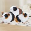 Realistic Hamster Ornament Plush Guinea Pig Model Furry Hamster Replica for Home Desk Shelf Car Interior Decor