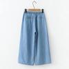 Oversized Capri Szerokie Nogawki Jeansy Letnie Luźne Spodnie Imitacyjne Jeans Elastyczny Pas Cienkie Spodnie Damskie Proste Spodnie Na Co Dzień