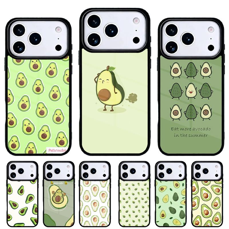 Cute Avocado Phone Case for iPhone 17 16 15 14 13 Pro Max Back Cover for 12 11 Pro Coque