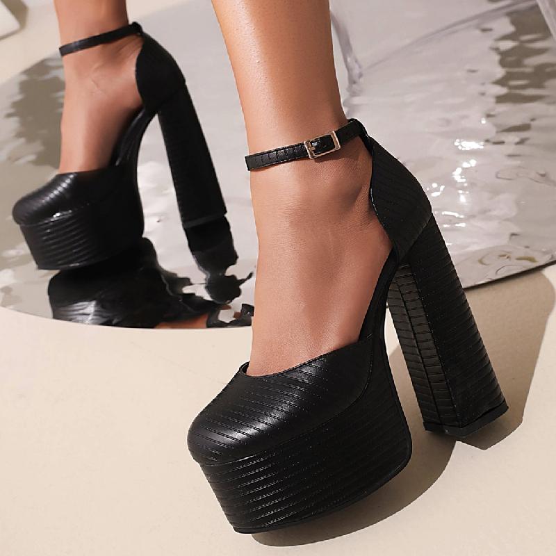 Grote Maat Dames Pumps Schoenen Sexy Platform Hoge Hakken Zomersandalen Dames Luxe Bandjes Zwart Roze Nude Feest Dans Fetish Schoenen