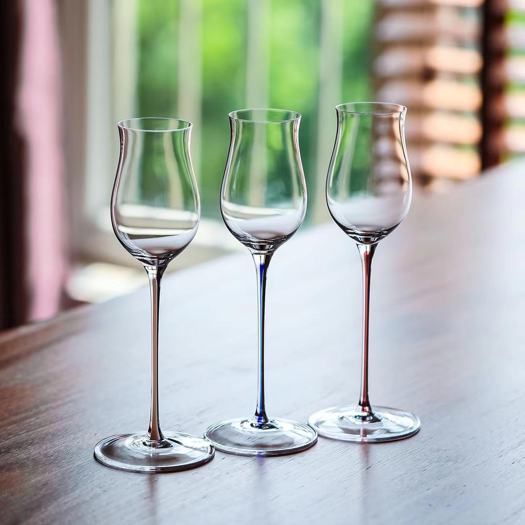 Handmade Crystal Glass Whiskey Smell Tasting Glass Tasting Glass Sweet Wine Glass Red Rod Flared Wine Glass