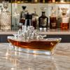 Vtipný karafa na whiskey ve tvaru francouzského buldočka, 350ml ručně foukaná skleněná láhev na alkohol, Nový dávkovač vína ve tvaru psa pro domácí bar, Dárek pro muže
