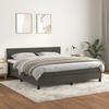 Box Spring Bed with Mattress Dark Gray 160 x 200 cm Velvet