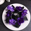 Halloween Purple Rose Candle Wreath Decoration Simulation Flower Vine Circle Desktop Ornaments Atmosphere Layout Props