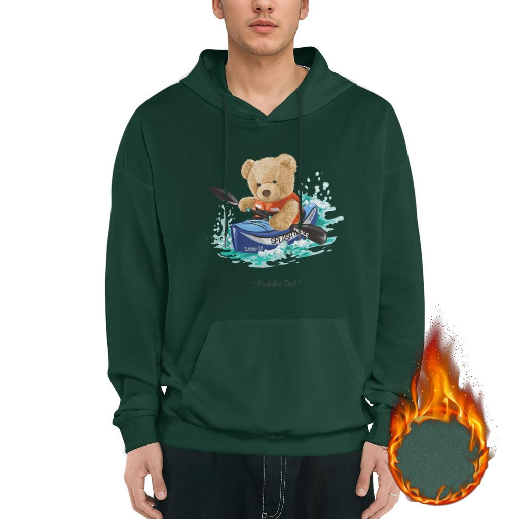 1 Pack Men’s Thick Warm Hoodie Soft Fleece Lined Pullover Comfortable Casual Winter Streetwear Top M-3XL